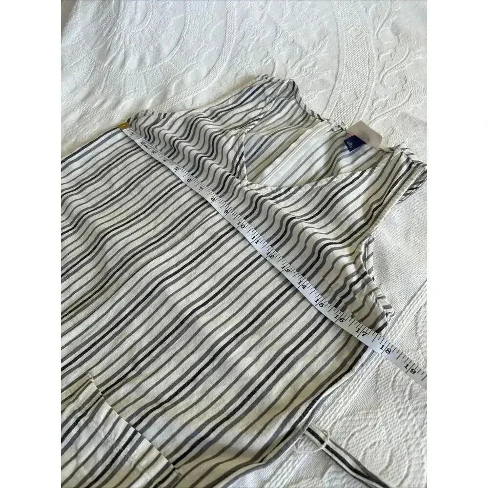 Wide Leg Cotton Jumpsuit Cream & Gray Striped Crop Universal Thread Size XS - Picture 4 of 11